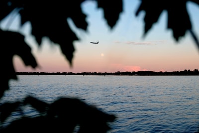 silhouette photo of plane on air
